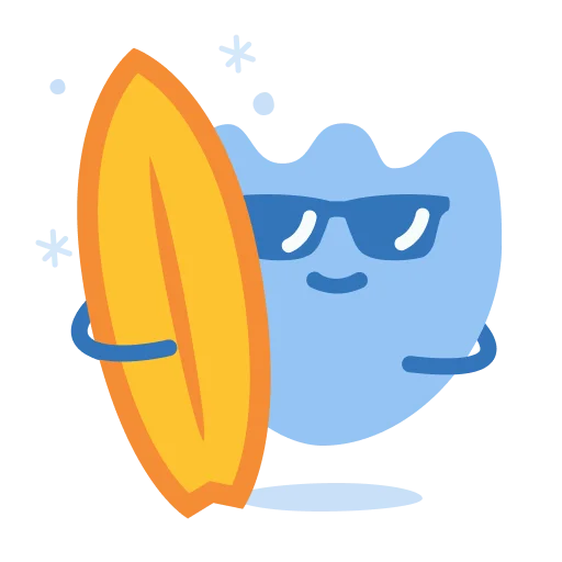 Trusty mascot: Riding the wave